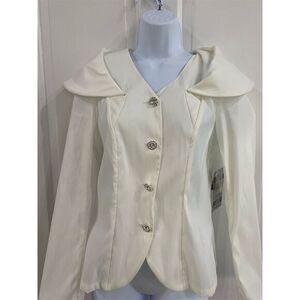 Samuel Dong Women's White Blouse  long sleeve Size S